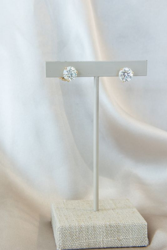 14K Yellow Gold Diamond Studs
