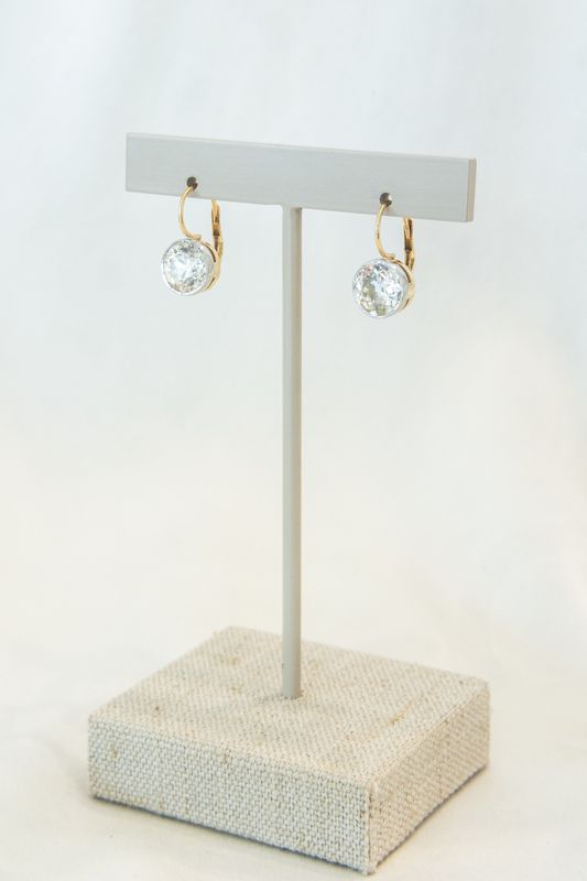 18K Yellow &amp; Platinum Gold Old European Cut Diamond Drop Earrings