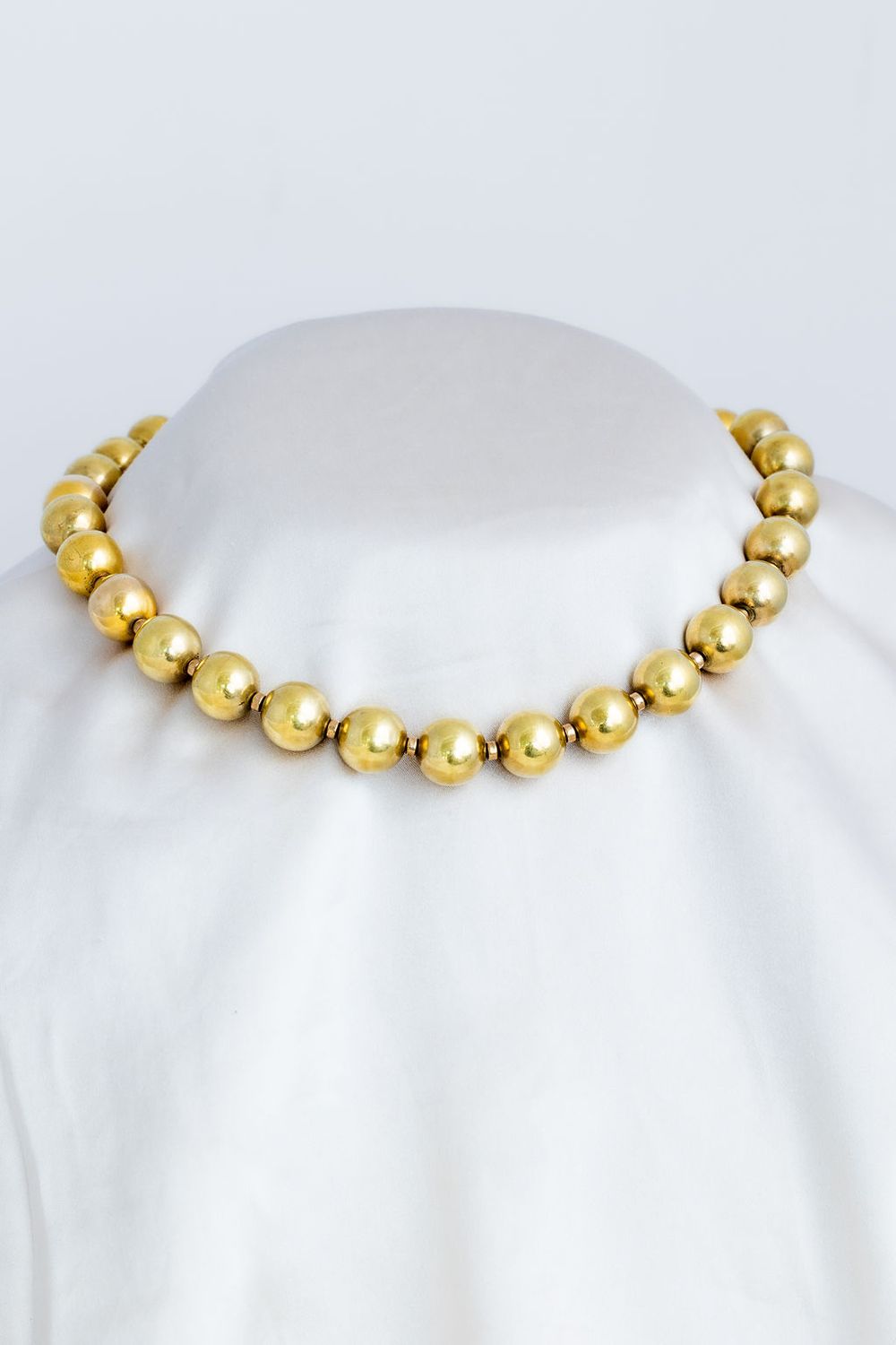 18k Yellow Gold Victorian Large Bead Necklace