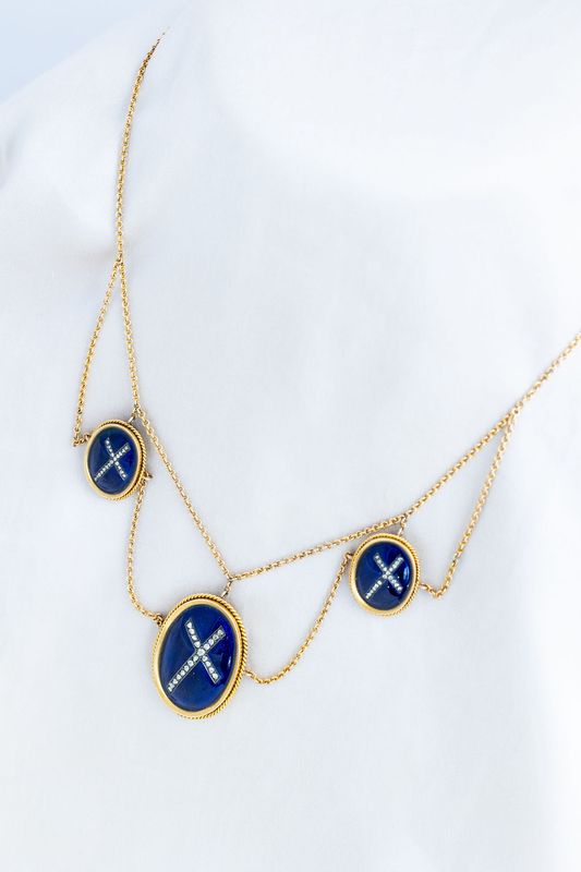 Victorian Enamel &amp; Diamond Necklace