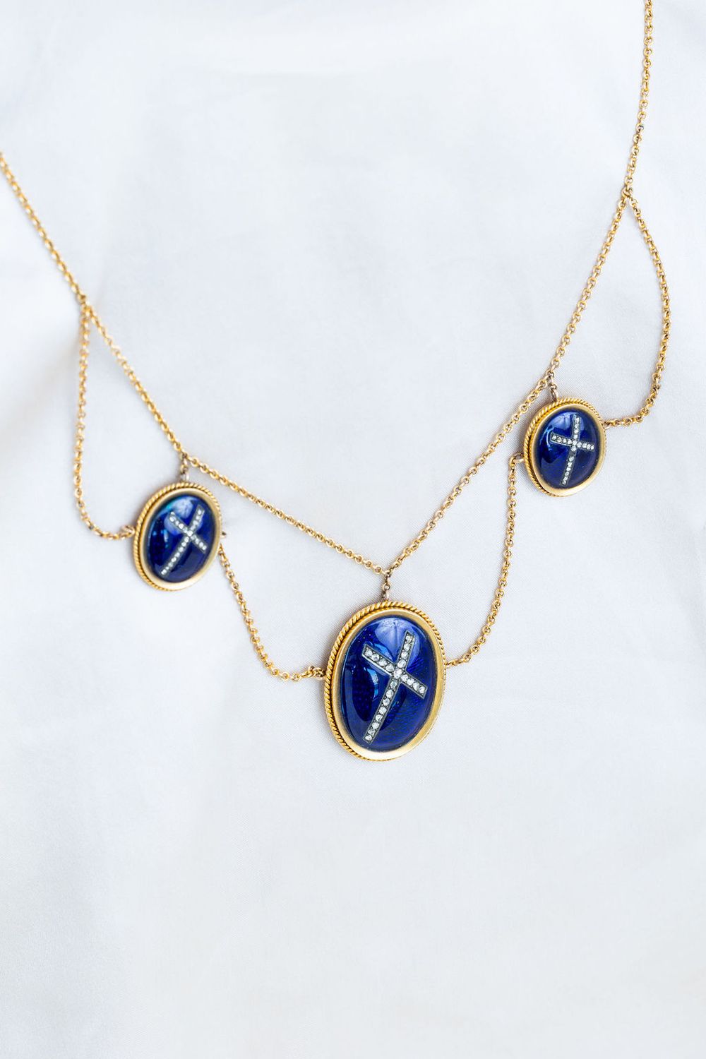 Victorian Enamel &amp; Diamond Necklace