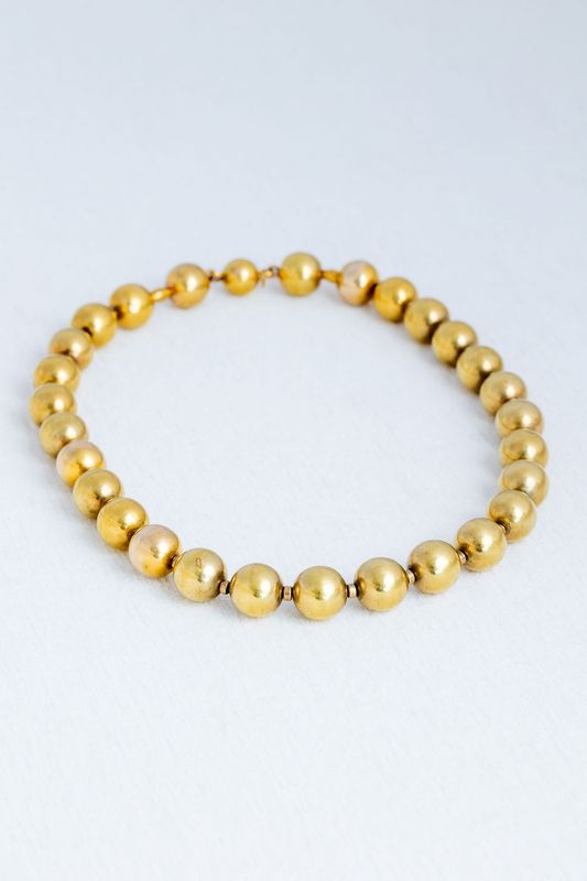 18k Yellow Gold Victorian Large Bead Necklace