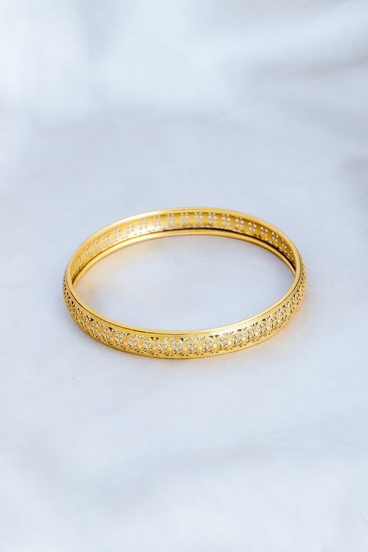 10k Yellow Gold Filigree Bangle