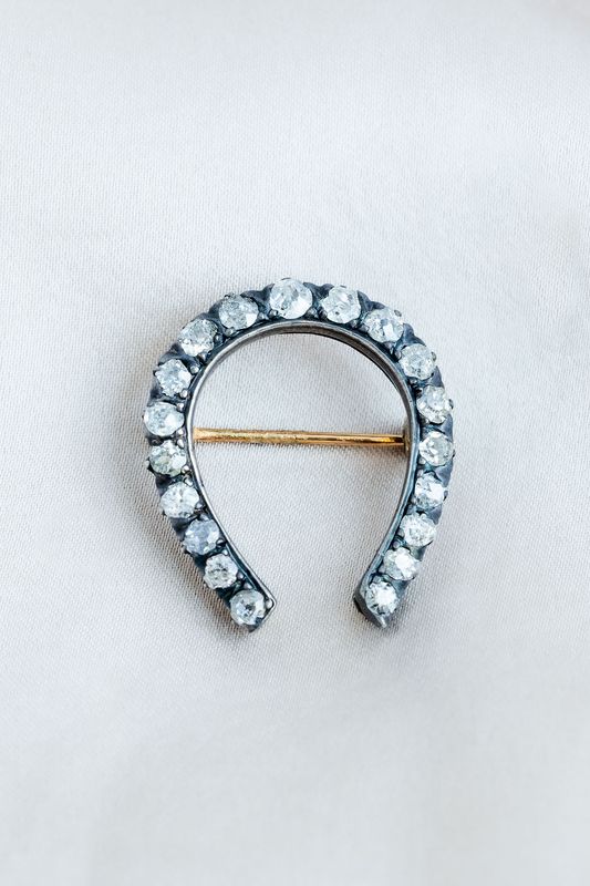 Victorian Diamond Horseshoe Brooch