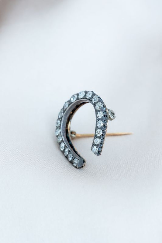 Victorian Diamond Horseshoe Brooch