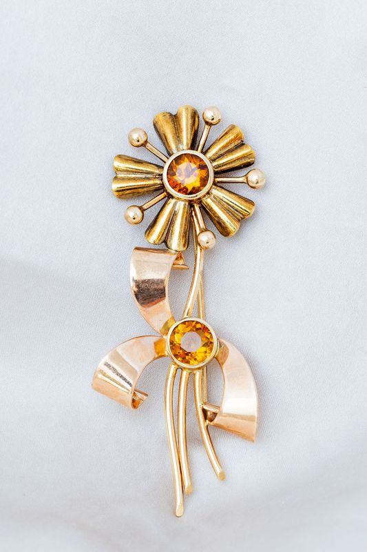 Tiffany &amp; Co. Citrine Flower Pin