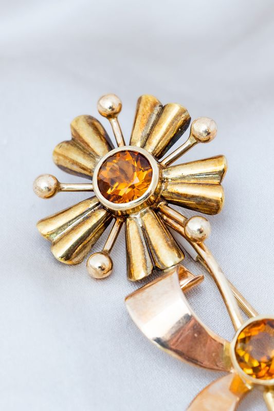 Tiffany &amp; Co. Citrine Flower Pin