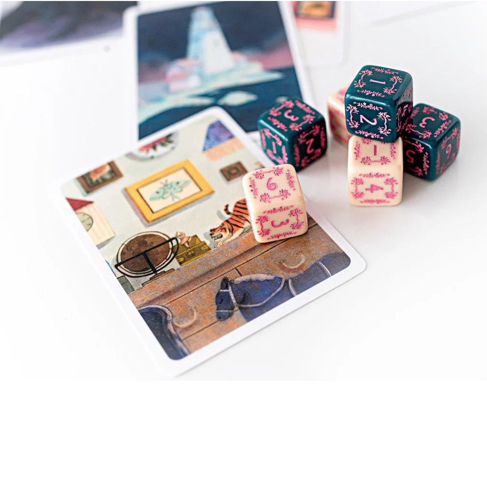 Brindlewood Bay Suspect Cards and Needlepoint Dice