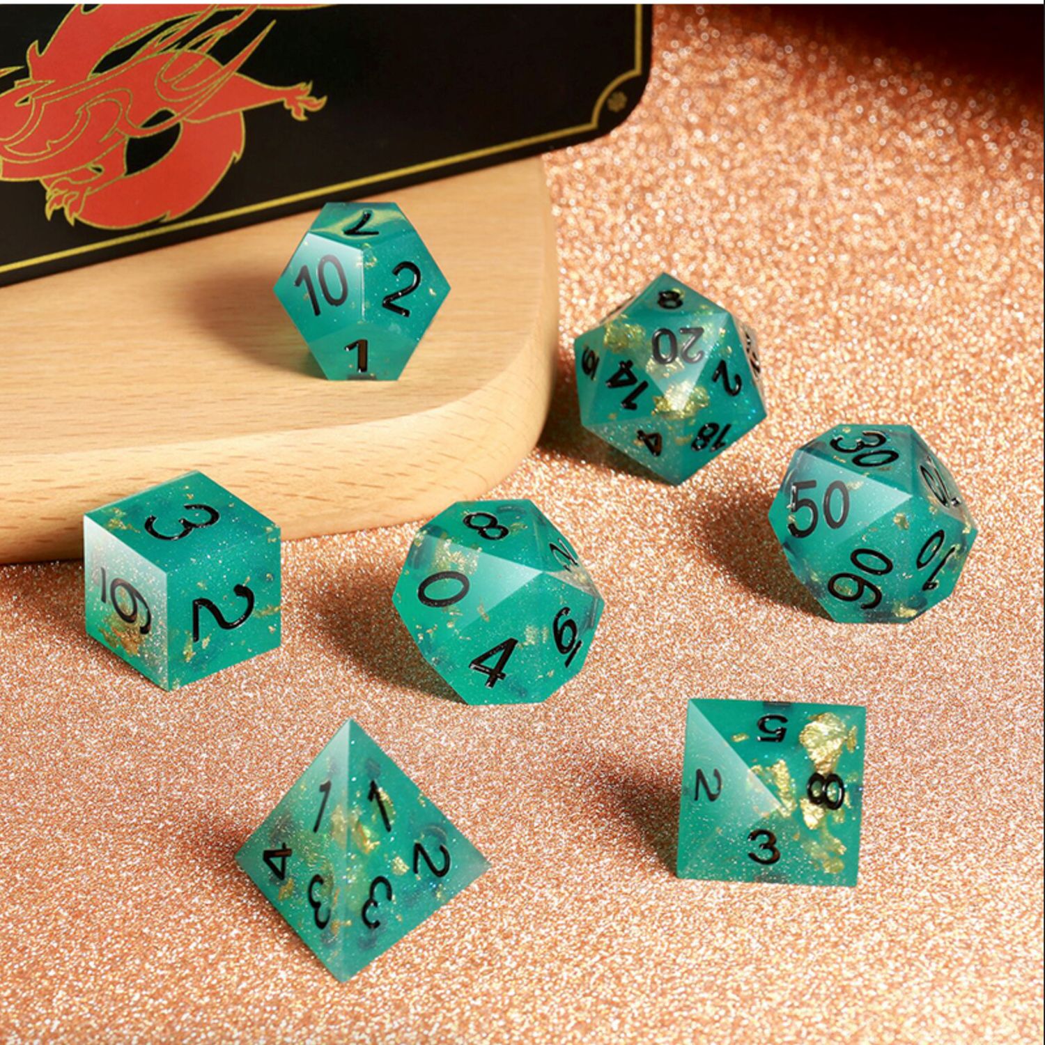 Sharp Edge Dice Set - Lagoon