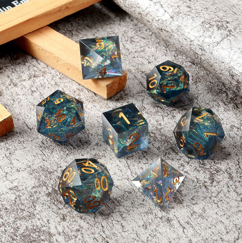 Sharp Edge Dice Set - Peacock