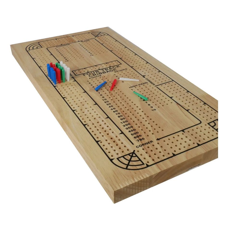Cribbage 4 Track Natural Wood board