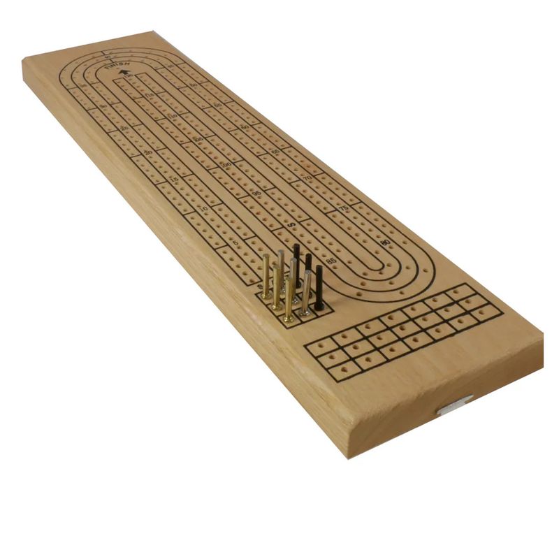 Cribbage 3 Track board, Oak