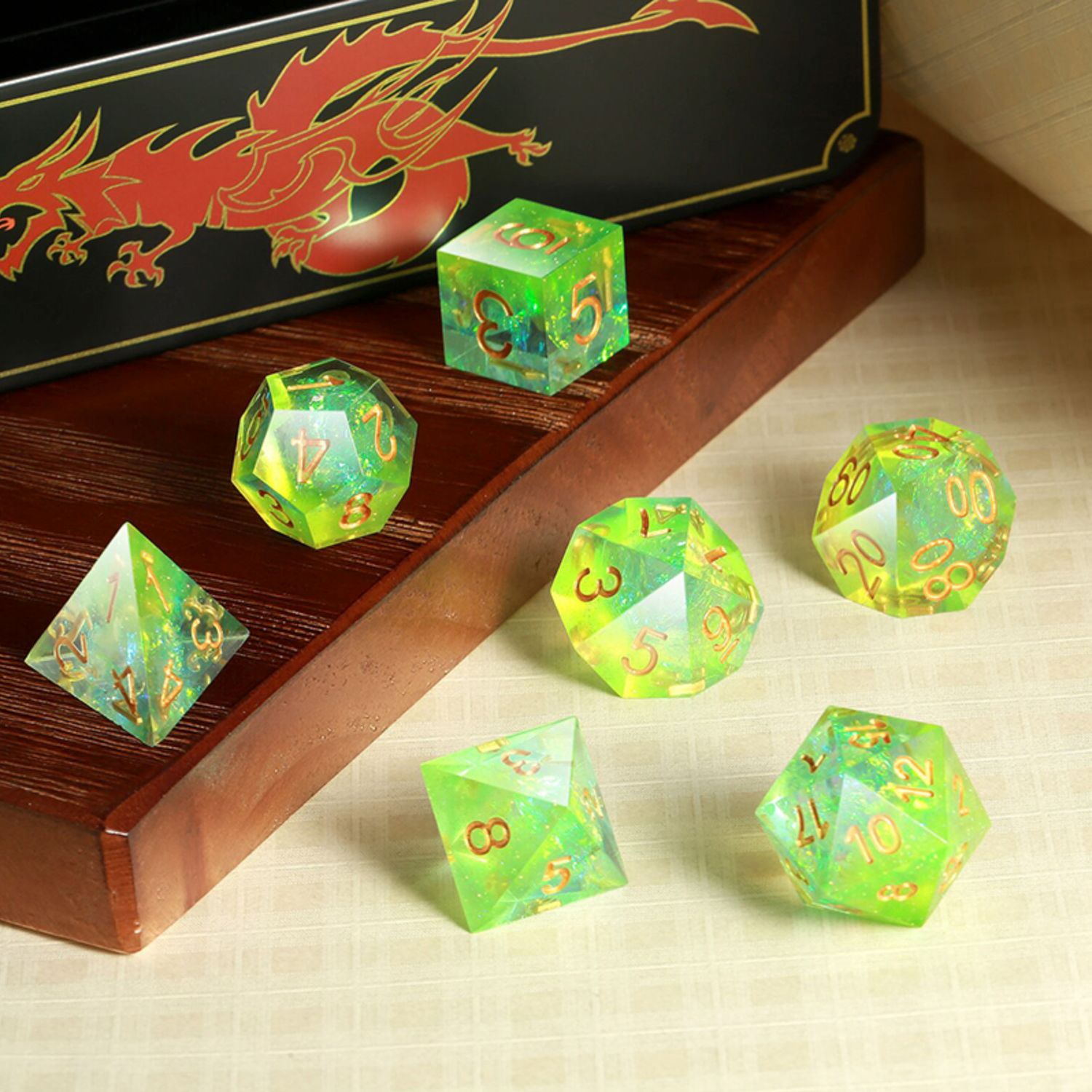 Sharp Edge Dice Set - Key Lime