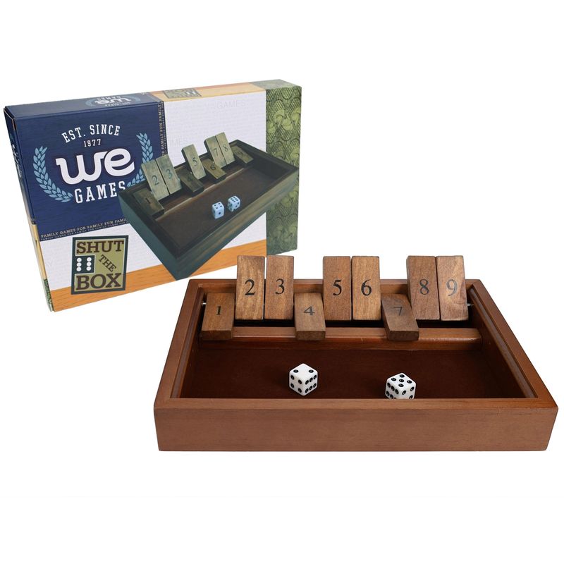 Shut the Box - 9 Number Wood Med Stain 11"