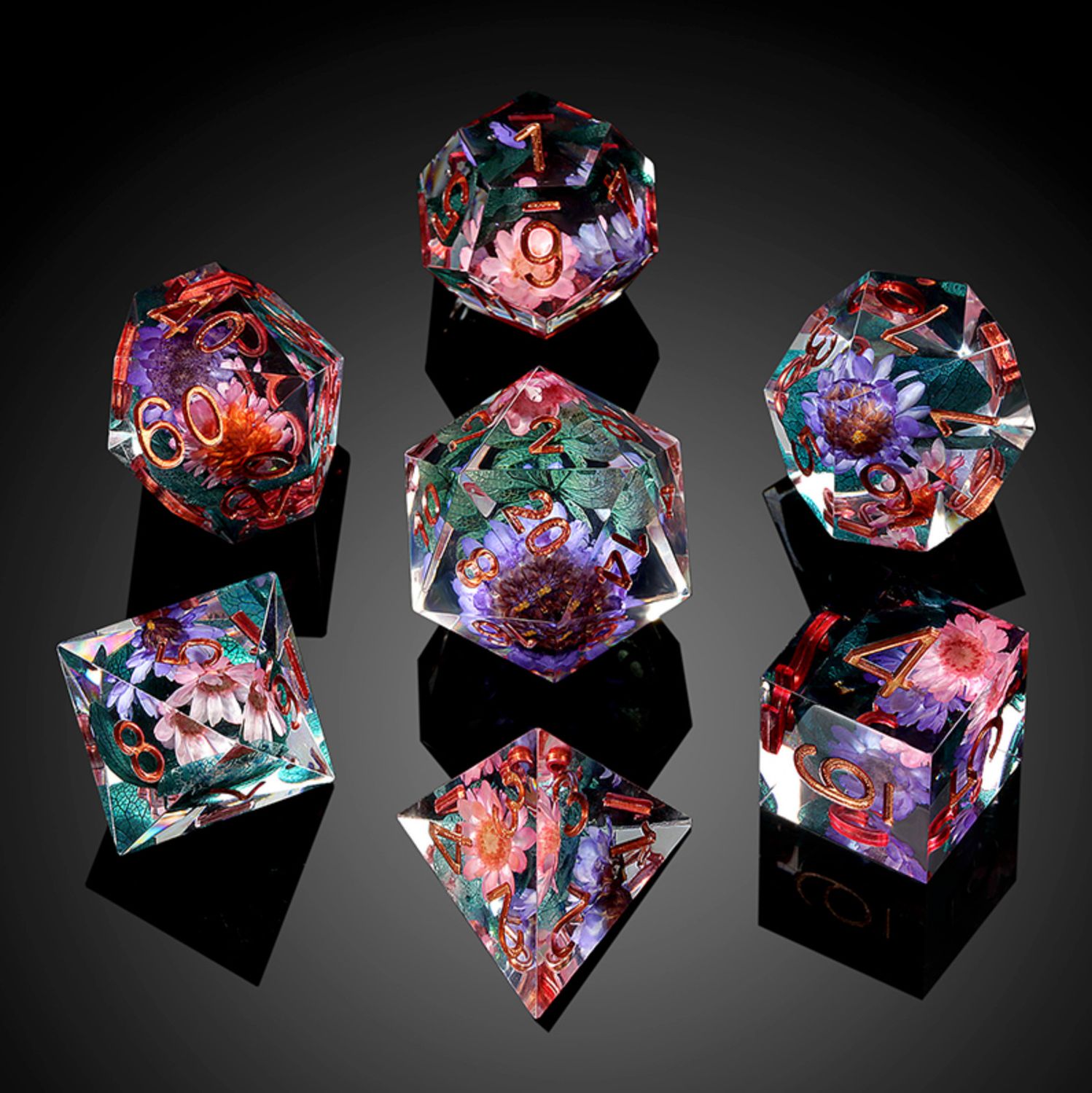 Sharp Edge Dice Set - Secret Garden