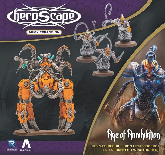 Heroscape - Revnas Rebuke: Iron Lich Viscerot and Necrotech Wraithriders Army Expansion
