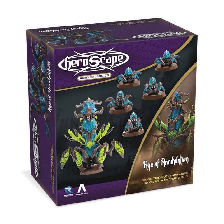 Heroscape - Rising Tide: Queen Maladrix and Festering Honor Guard Army Expansion