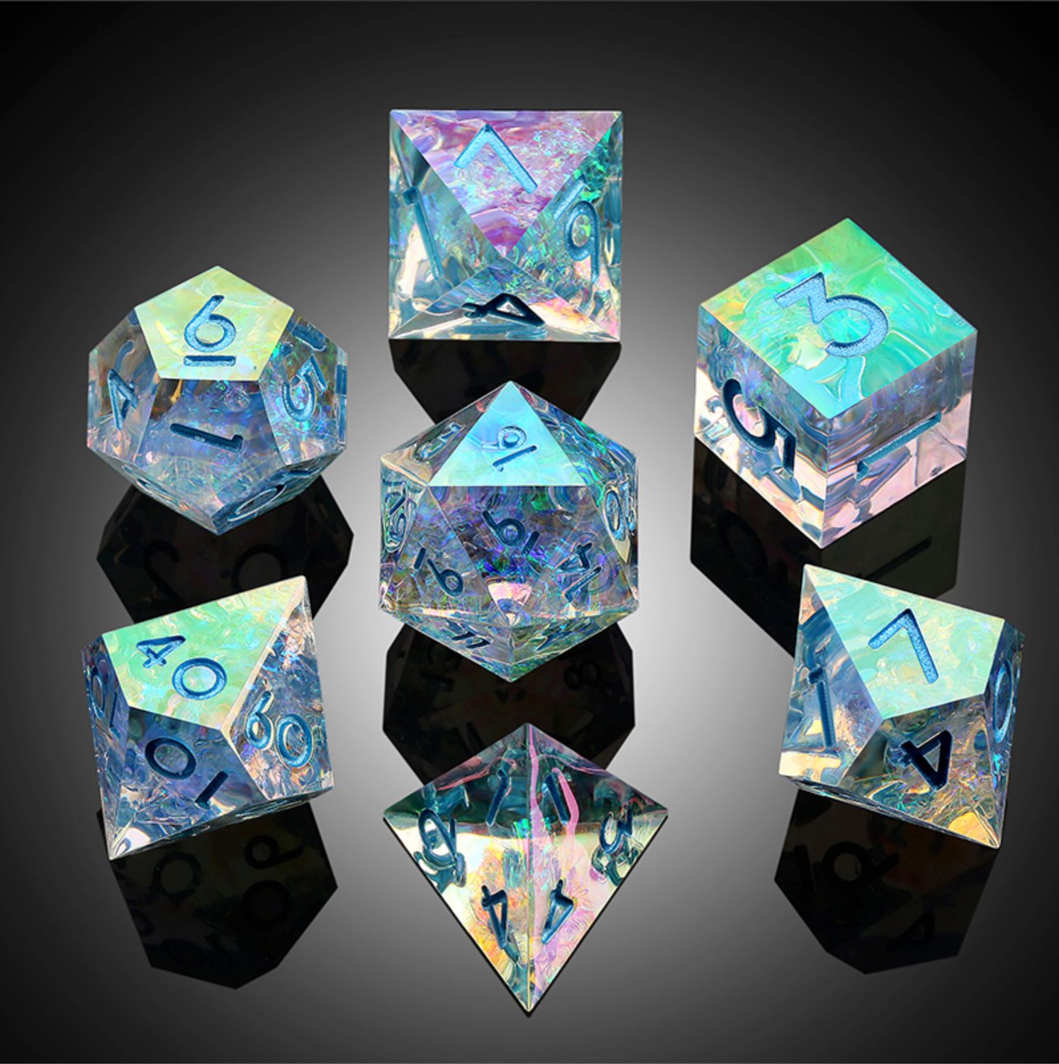 Sharp Edge Dice Set - Chromatic Quartz