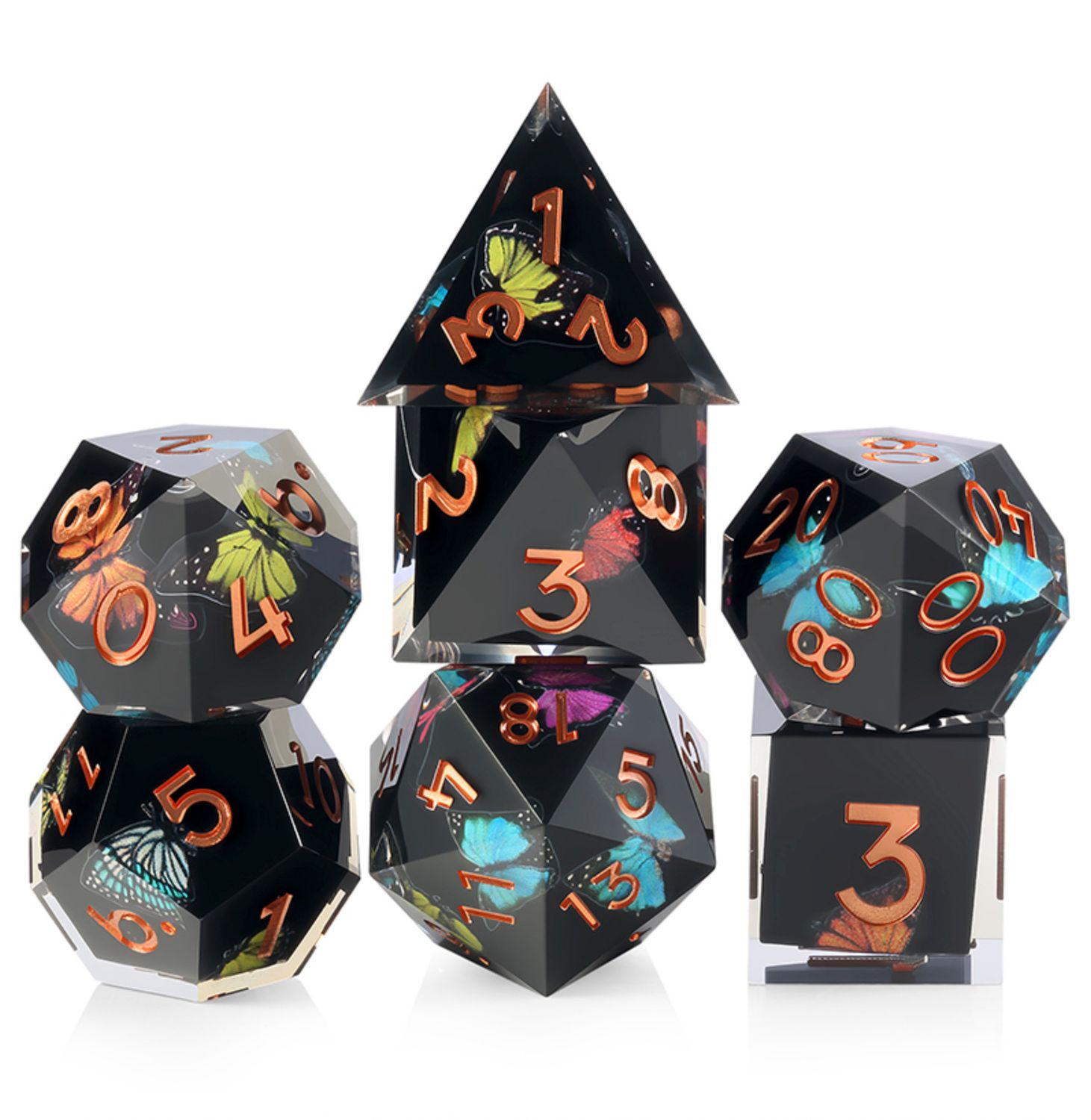 Sharp Edge Dice Set - Butterfly
