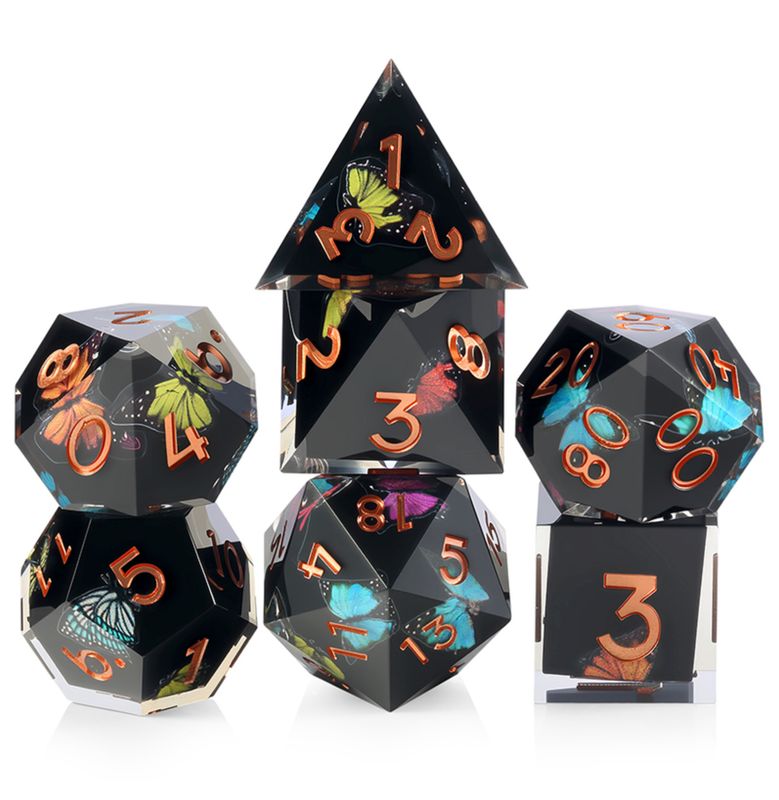 Sharp Edge Dice Set - Butterfly