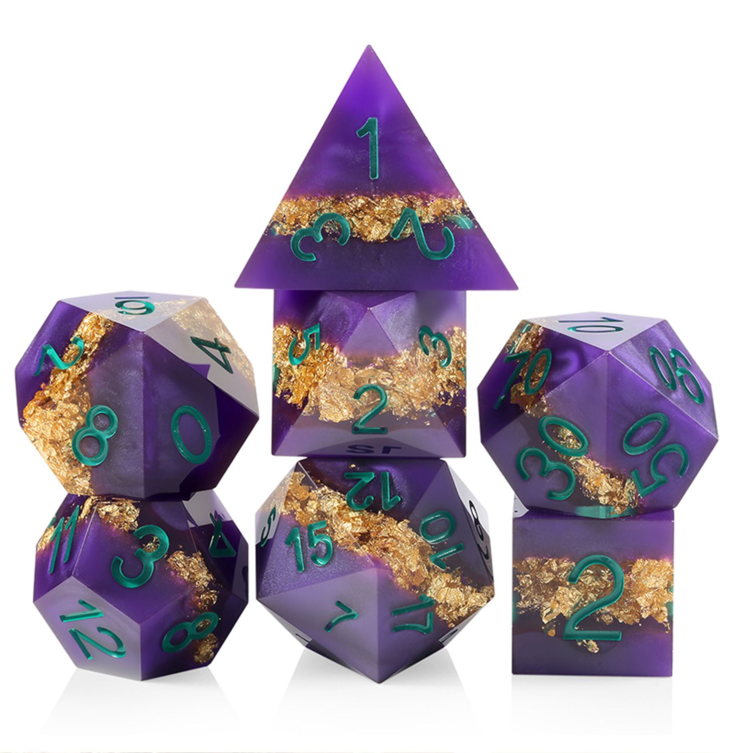 Sharp Edge Dice Set - Gold Vein
