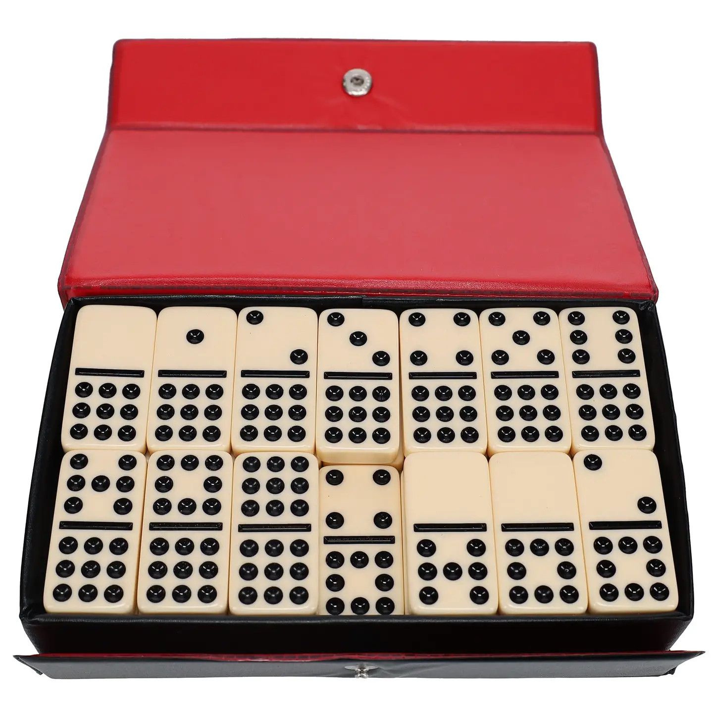 Double Nine Dominoes - Ivory Color Tiles, Club Size