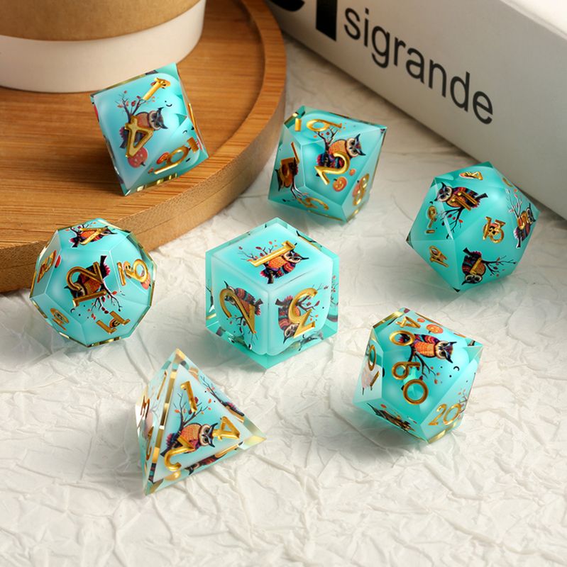 Sharp Edge Dice Set - Autumn Owl