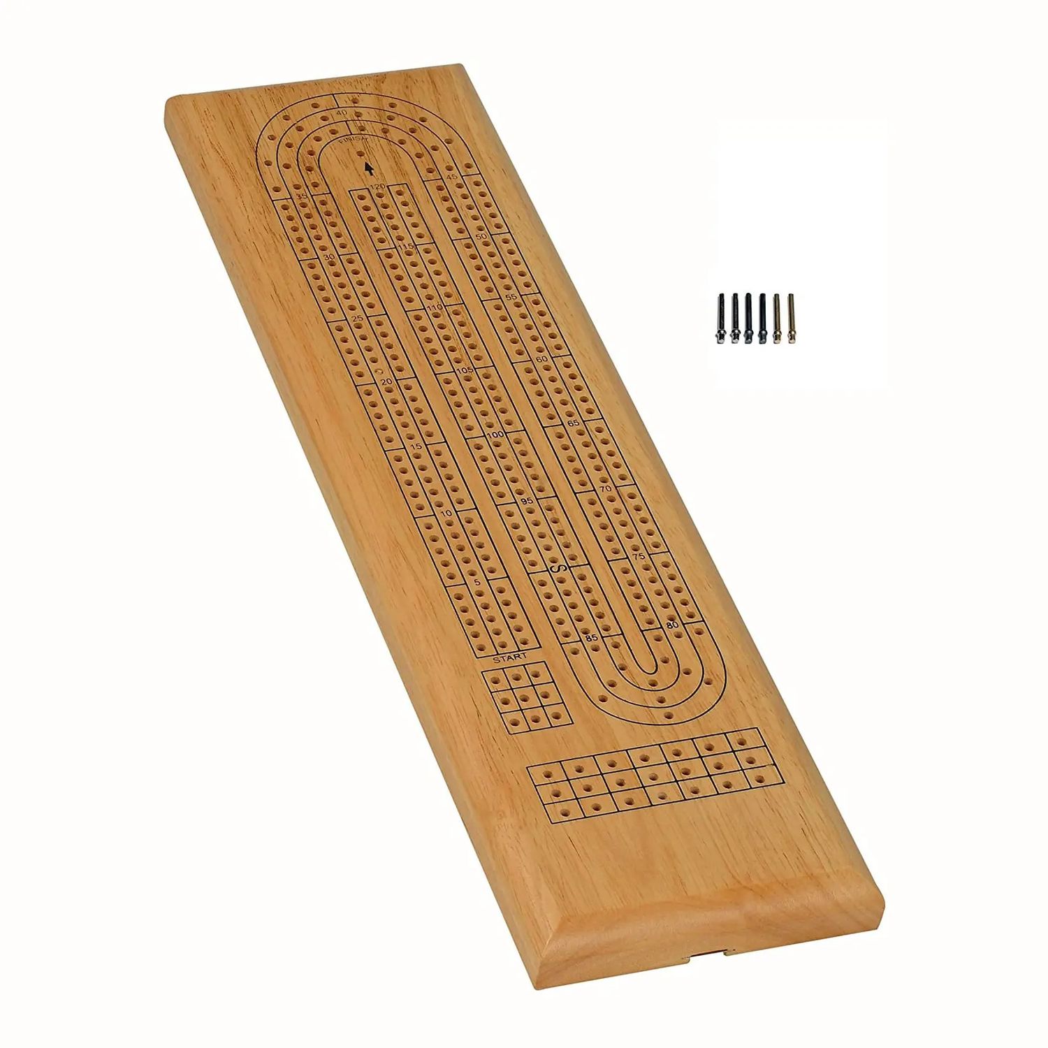 Cribbage 3 Track Solid Wood