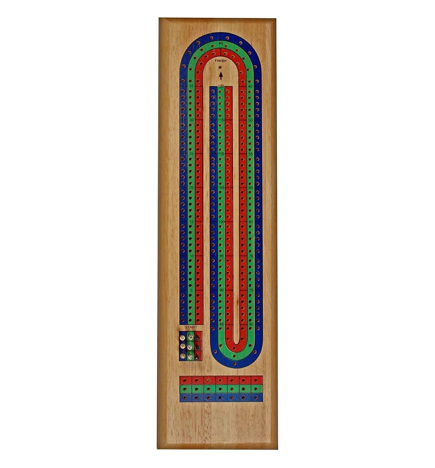 Cribbage, 3 Track Wood Tricolor