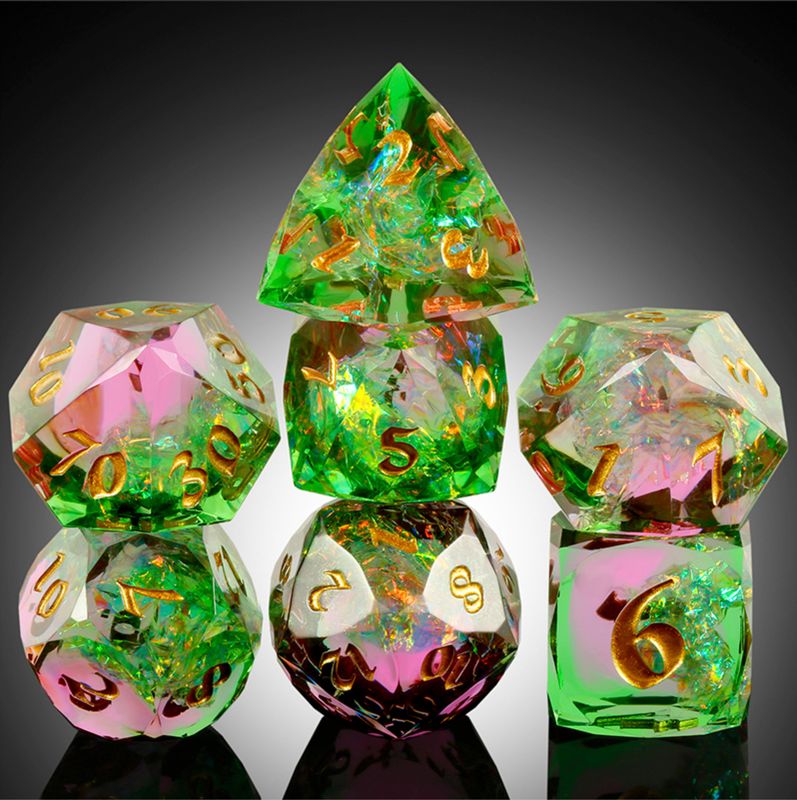 Faceted Sharp Edge Dice Set - Fae