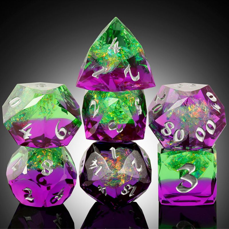 Faceted Sharp Edge Dice Set - Eternal