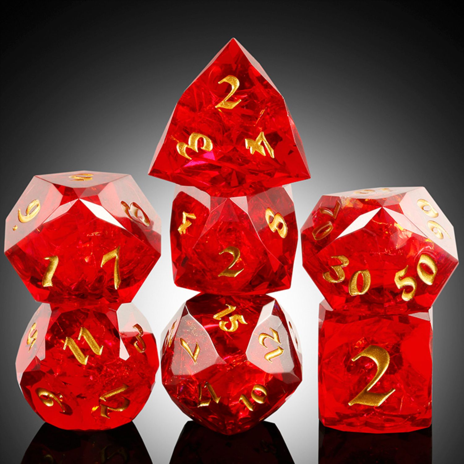 Faceted Sharp Edge Dice Set - Adore