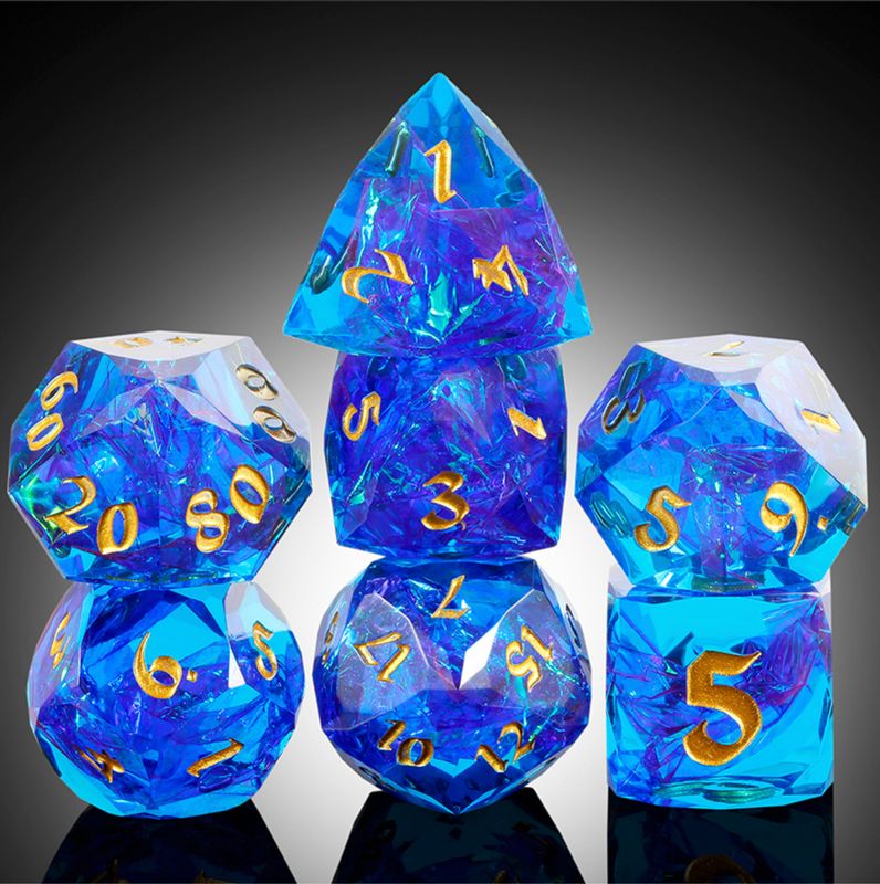 Faceted Sharp Edge Dice Set - Mariana