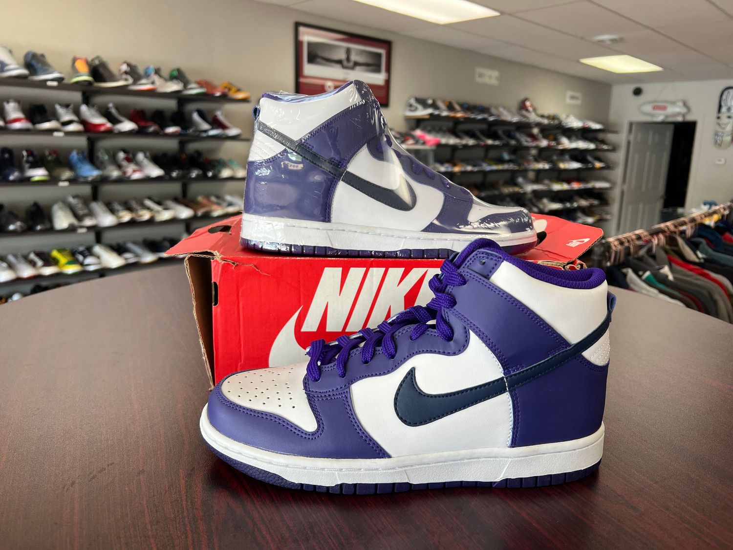 NEW NIKE DUNK HIGH ELECTRO PURPLE MIDNIGHT NAVY