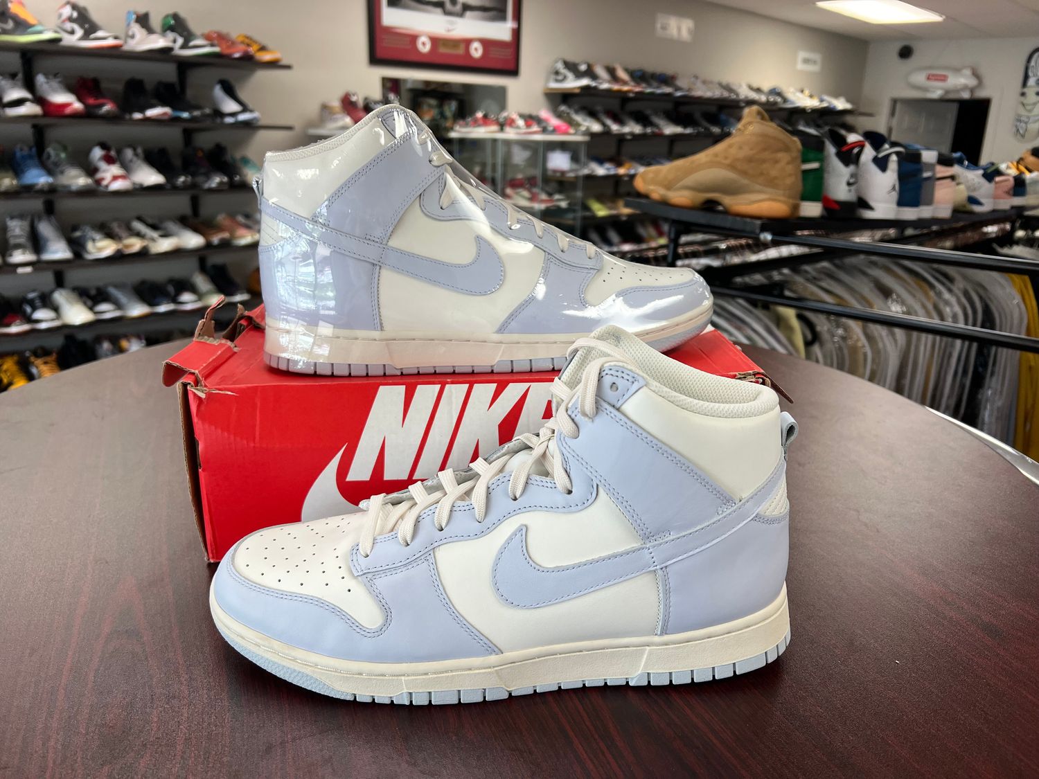 NEW NIKE DUNK HIGH SAIL FOOTBALL GREY (W)