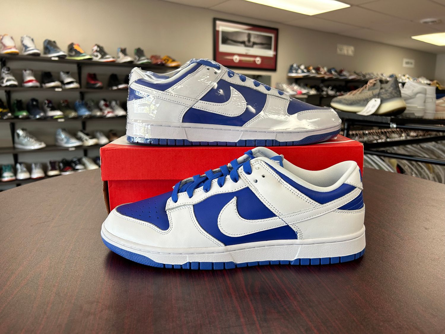 NEW NIKE DUNK LOW RACER BLUE WHITE