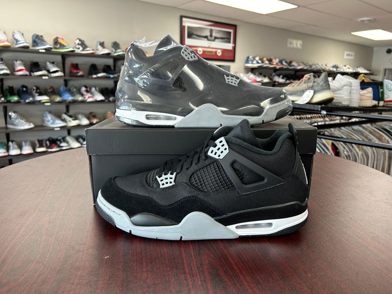 NEW AIR JORDAN 4 BLACK CANVAS