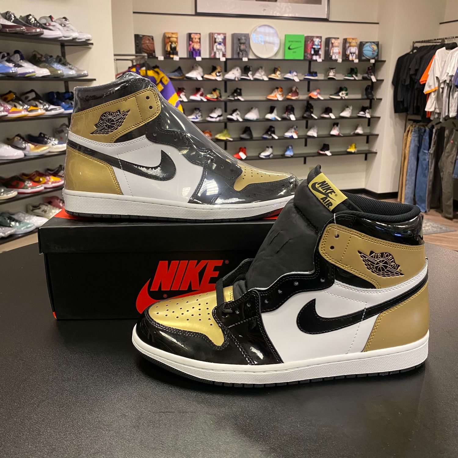 NEW AIR JORDAN 1 PATENT GOLD TOE