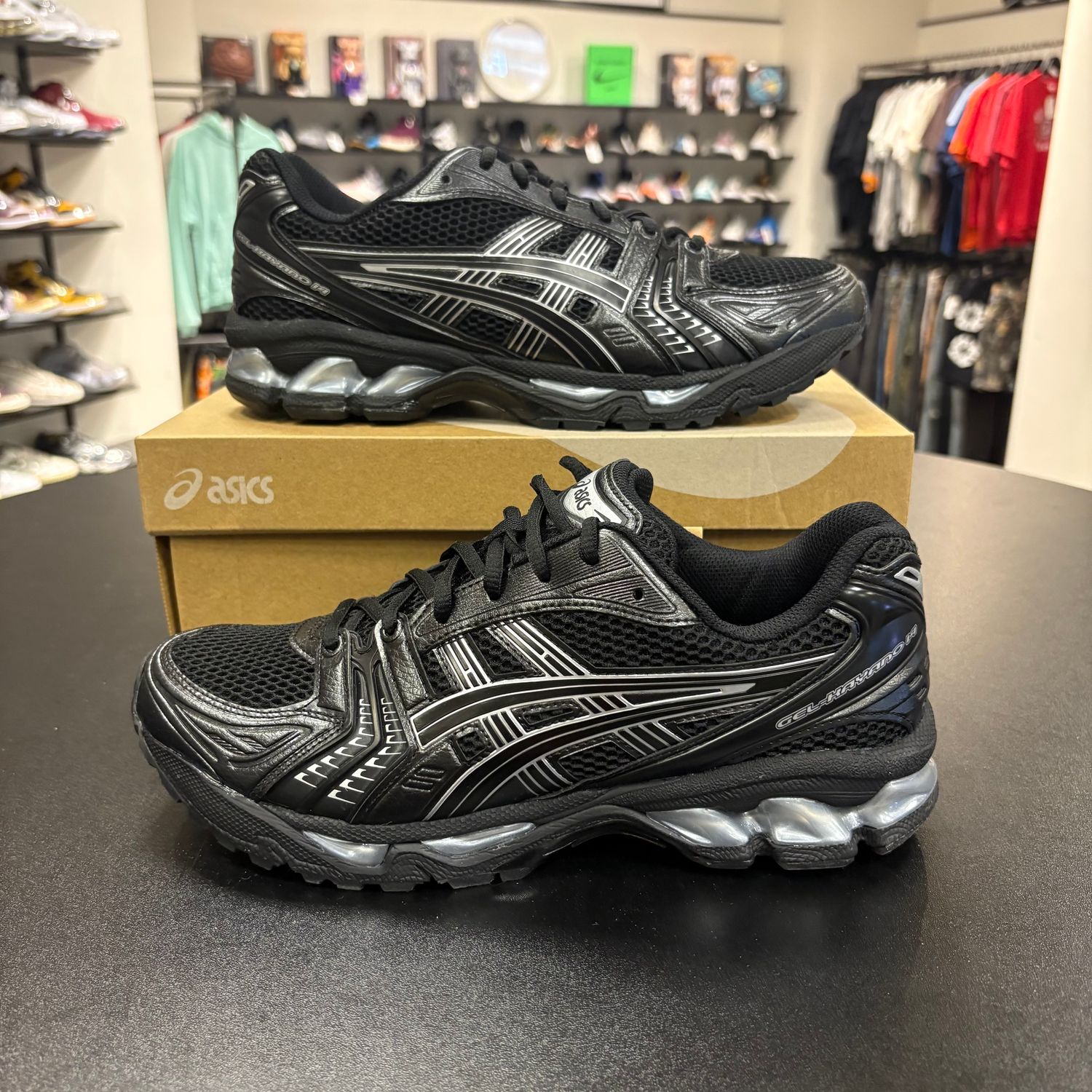 NEW ASICS GEL-KAYANO 14 BLACK/PURE SILVER