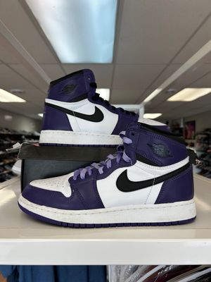 PO AIR JORDAN 1 COURT PURPLE WHITE SIZE 7Y
