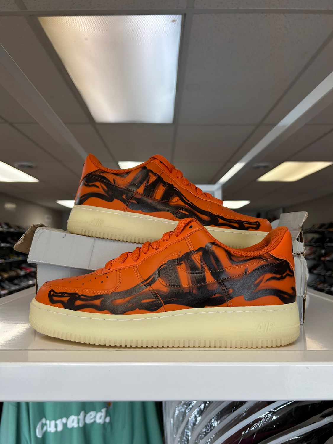 PO2 NIKE AIR FORCE ONE 07&#39; SKELETON QS ORANGE SIZE 8.5