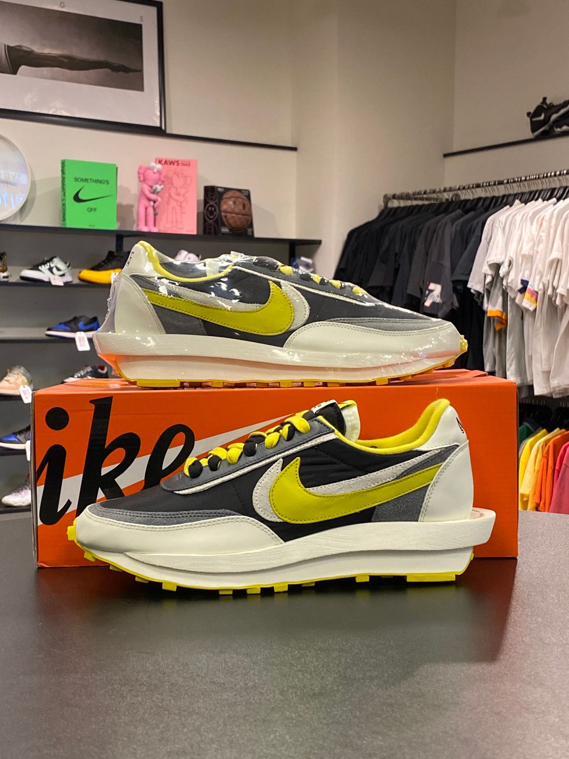 NEW NIKE LD WAFFLE SACAI UNDERCOVER BLACK BRIGHT CITRON