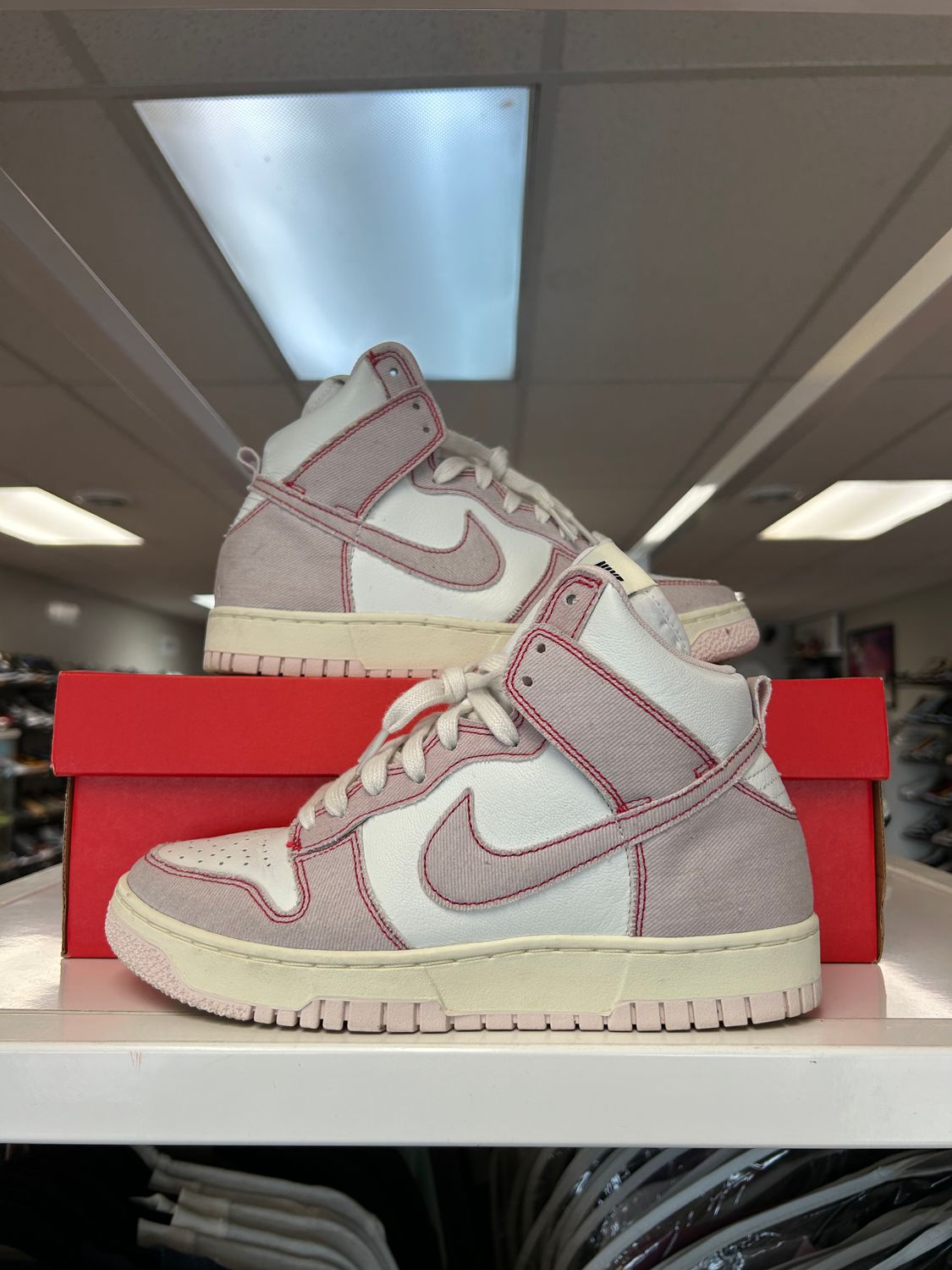 PO NIKE DUNK HIGH 1985 BARELY ROSE DENIM SIZE 7Y