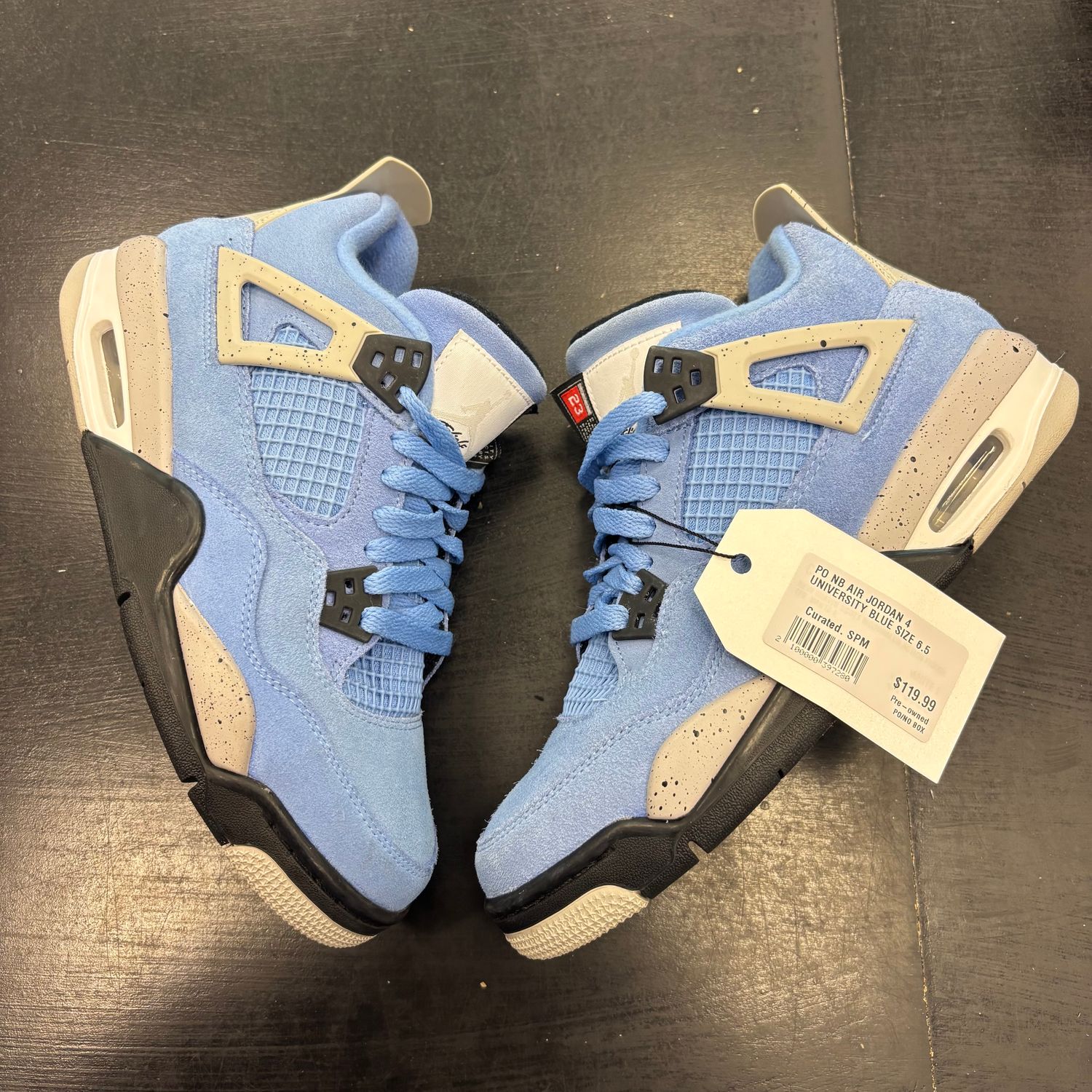 PO NB AIR JORDAN 4 UNIVERSITY BLUE SIZE 6.5