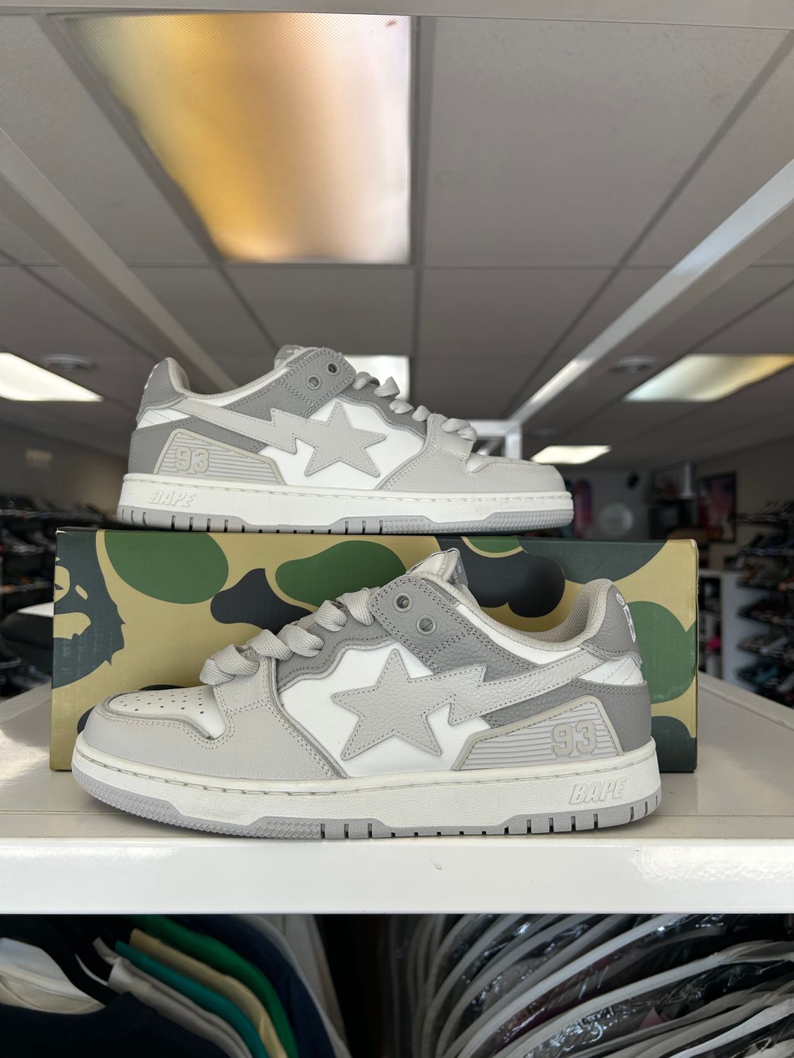 PO A BATHING APE SK8 STA #5 WHITE GREY SIZE 8