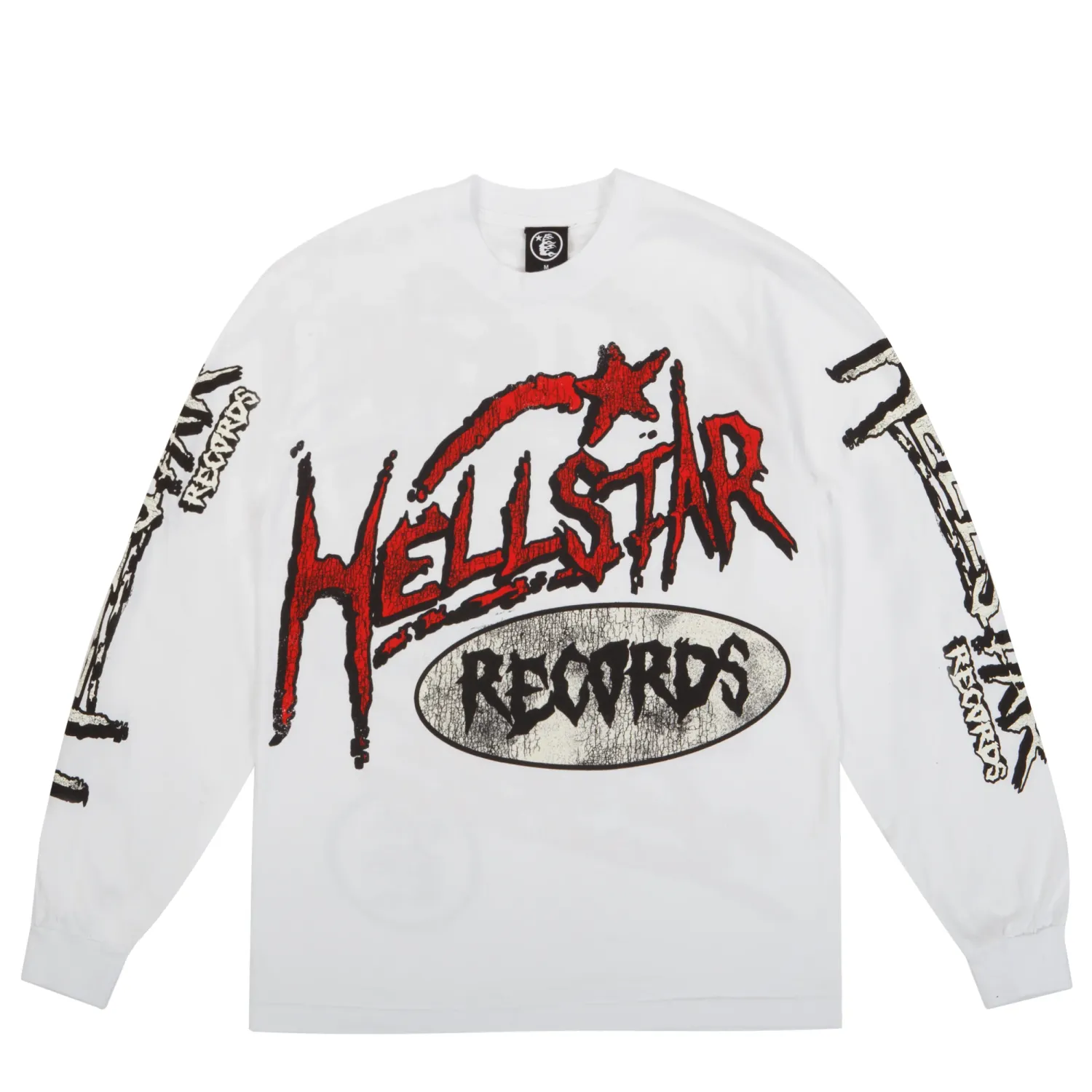 HELLSTAR STUDIOS RECORDS LONG SLEEVE TEE WHITE