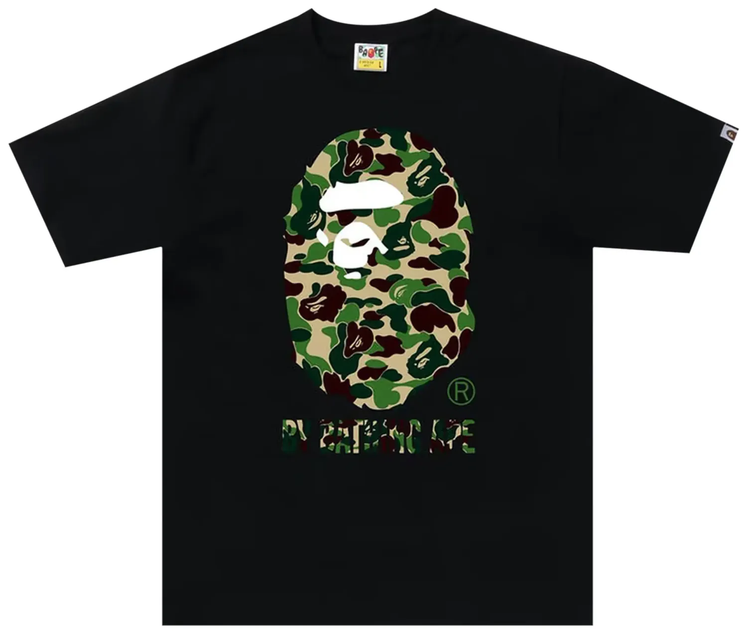 BAPE ABC CAMO BY BATHING APE TEE BLACK/GREEN