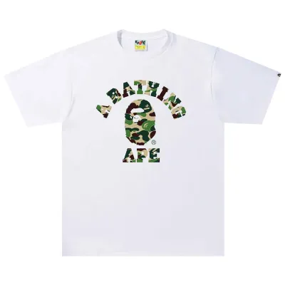 BAPE ABC CAMO COLLEGE TEE WHITE/GREEN