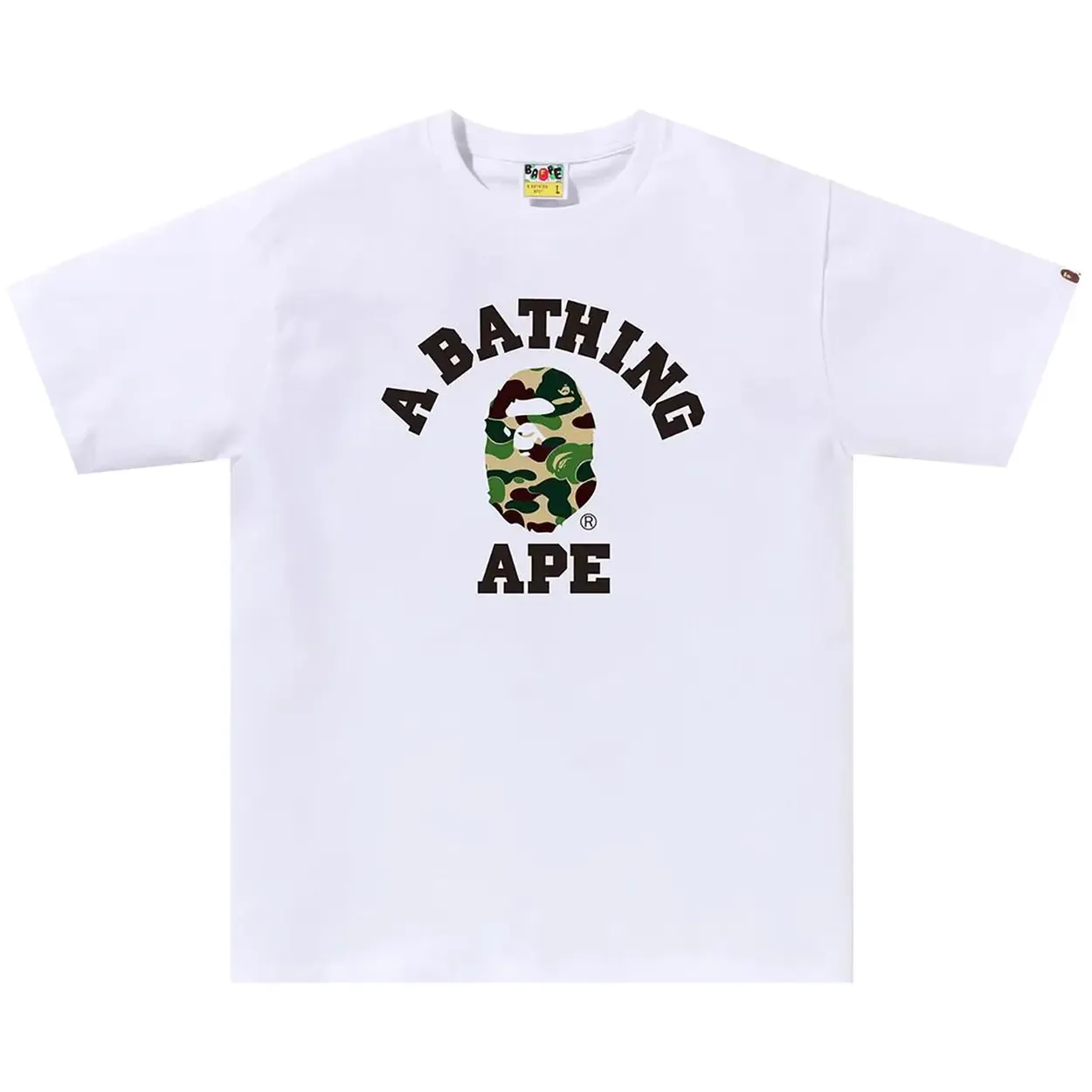 BAPE ABC CAMO COLLEGE TEE WHITE/CAMO