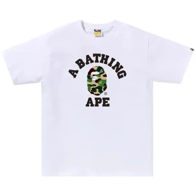 BAPE ABC CAMO COLLEGE TEE WHITE/CAMO